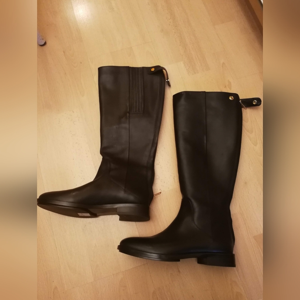 Brand New Banana Republic Black Leather Riding Boots - Size 6.5